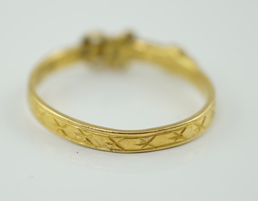 A 17th century? French gold posy ring
